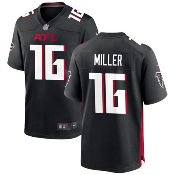 Men Atlanta Falcons #16 Scott Miller New Black Stitched Game Jersey