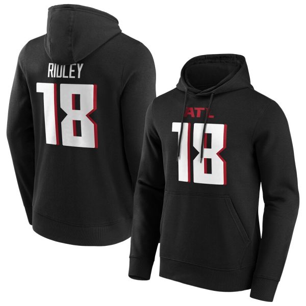 Men Atlanta Falcons #18 Calvin Ridley Black Hoodie
