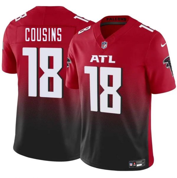 Men Atlanta Falcons #18 Kirk Cousins Red/Black 2023 F.U.S.E. Vapor Untouchable Limited Stitched Football Jersey