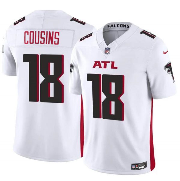 Men Atlanta Falcons #18 Kirk Cousins White 2023 F.U.S.E. Vapor Untouchable Limited Stitched Football Jersey