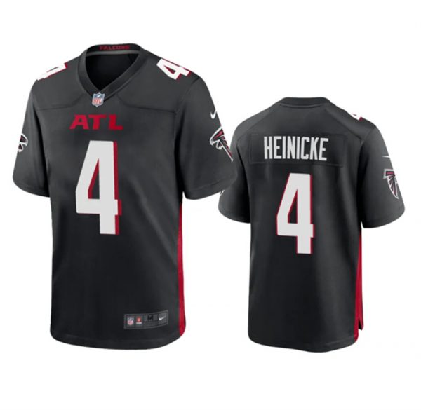 Men Atlanta Falcons #4 Taylor Heinicke New Black Stitched Game Jersey