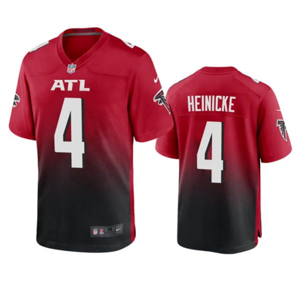 Men Atlanta Falcons #4 Taylor Heinicke Red/Black Stitched Game Jersey