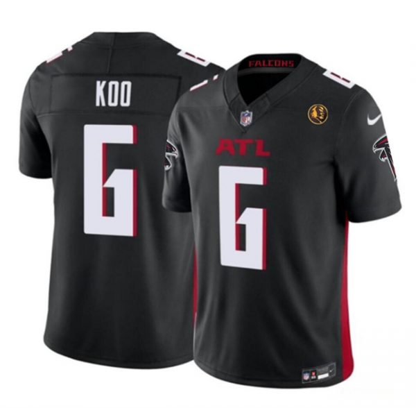 Men Atlanta Falcons #6 Younghoe Koo Black 2023 F.U.S.E. With John Madden Patch Vapor Limited Stitched Football Jersey
