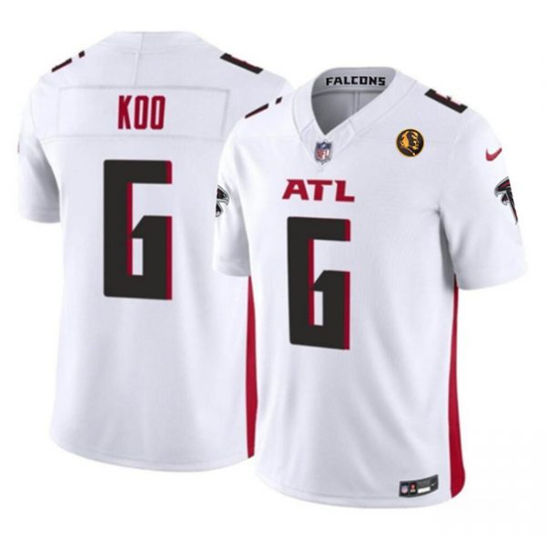 Men Atlanta Falcons #6 Younghoe Koo White 2023 F.U.S.E. With John Madden Patch Vapor Limited Stitched Football Jersey