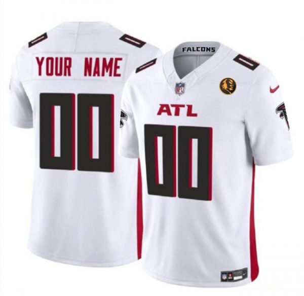Atlanta Falcons Active Player Custom White 2023 F.U.S.E with John Madden Patch Vapor Limited Stitched Football Jersey