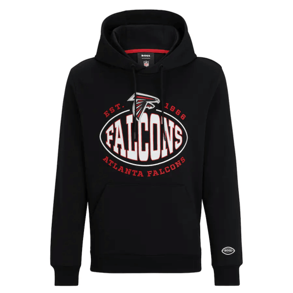 Men Atlanta Falcons Black BOSS X Touchback Pullover Hoodie