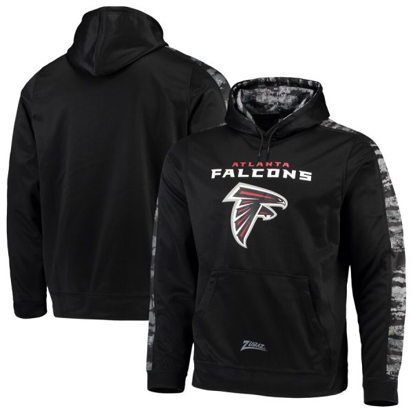 Men Atlanta Falcons Zubaz Black Tonal Oxide Pullover Hoodie