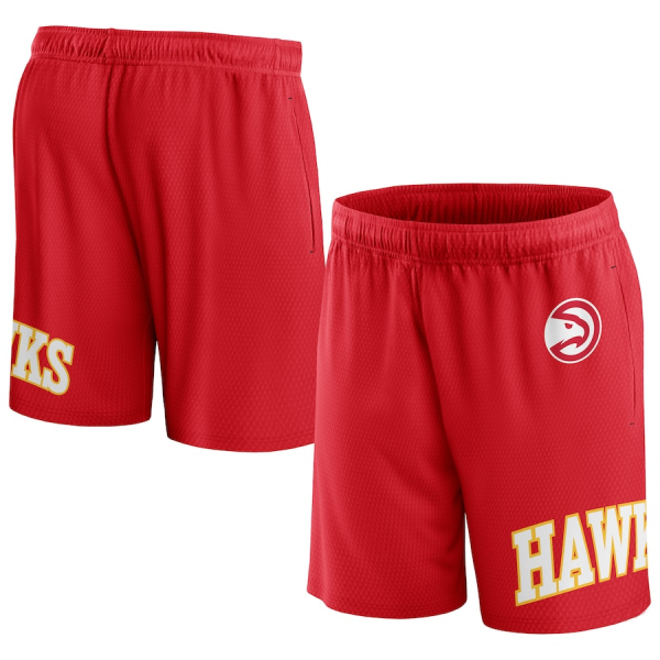 Men Atlanta Hawks Red Free Throw Mesh Shorts
