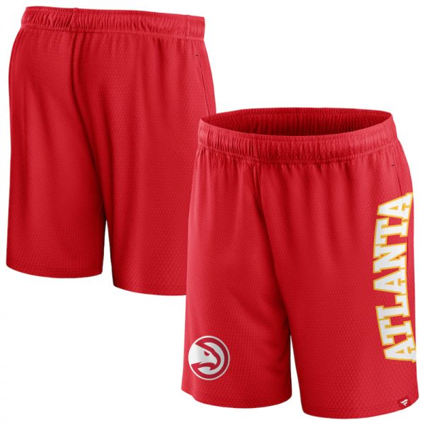 Men Atlanta Hawks Red Post Up Mesh Shorts(Run Small)