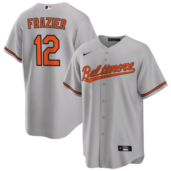 Men Baltimore Orioles #12 Adam Frazier Grey Cool Base Stitched Jersey