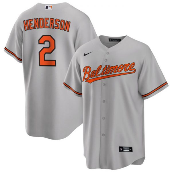 Men Baltimore Orioles #2 Gunnar Henderson Grey Cool Base Stitched Jersey