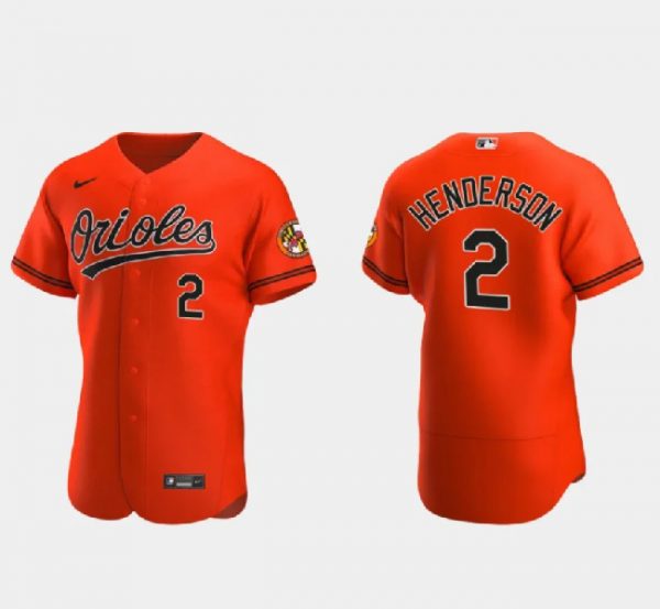 Men Baltimore Orioles #2 Gunnar Henderson Orange Flex Base Stitched Baseball Jersey