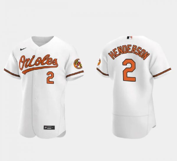 Men Baltimore Orioles #2 Gunnar Henderson White Flex Base Stitched Baseball Jersey