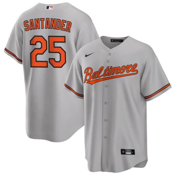 Men Baltimore Orioles #25 Anthony Santander Grey Cool Base Stitched Jersey
