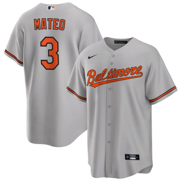 Men Baltimore Orioles #3 Jorge Mateo Grey Cool Base Stitched Jersey