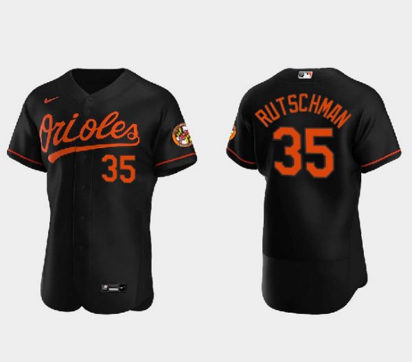 Men Baltimore Orioles #35 Adley Rutschman Black Flex Base Stitched Baseball Jersey