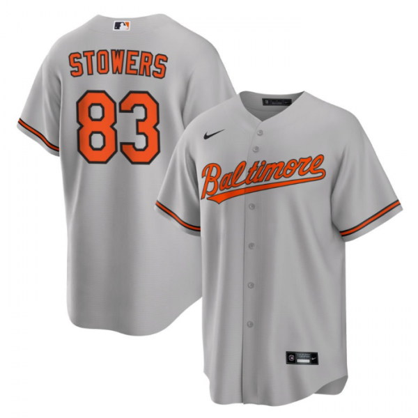 Men Baltimore Orioles #83 Kyle Stowers Grey Cool Base Stitched Jersey