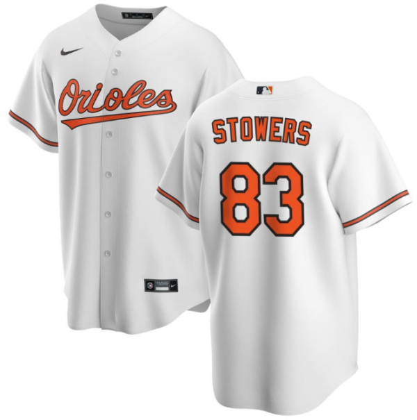 Men Baltimore Orioles #83 Kyle Stowers White Cool Base Stitched Jersey