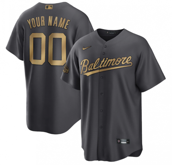 Baltimore Orioles Active Player Custom 2022 All-Star Charcoal Cool Base Stitched Baseball Jersey