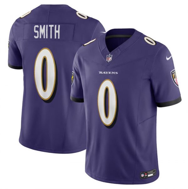 Men Baltimore Ravens #0 Roquan Smith Purple 2023 F.U.S.E. Vapor Limited Football Jersey