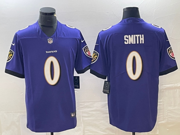Men Baltimore Ravens #0 Roquan Smith Purple Vapor Untouchable Limited Football Jersey