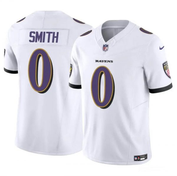 Men Baltimore Ravens #0 Roquan Smith White 2023 F.U.S.E. Vapor Limited Football Jersey