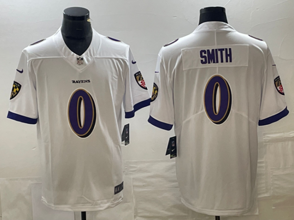 Men Baltimore Ravens #0 Roquan Smith White Vapor Untouchable Limited Football Jersey