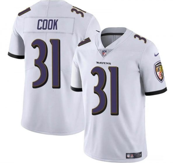Men Baltimore Ravens #31 Dalvin Cook White Vapor Limited Football Jersey