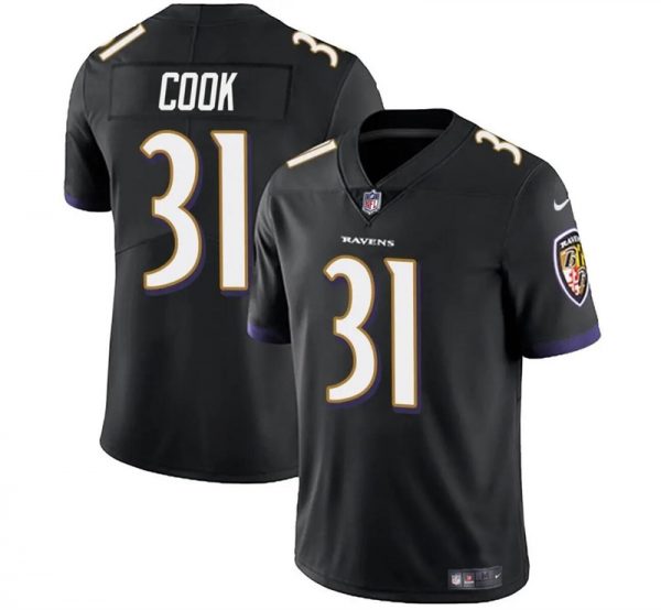 Men Baltimore Ravens #33 Dalvin Cook Black Vapor Limited Football Jersey