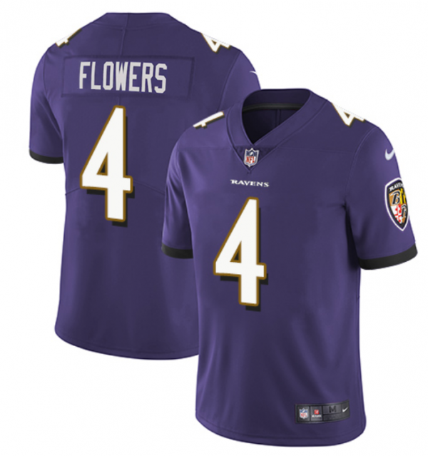 Men Baltimore Ravens #4 Zay Flowers Black Game Jersey