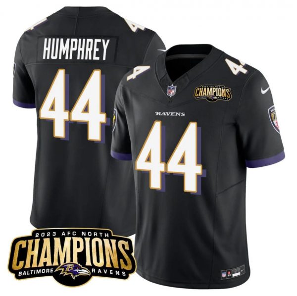 Men Baltimore Ravens #44 Marlon Humphrey Black 2023 F.U.S.E. AFC North Champions Vapor Limited Football Jersey