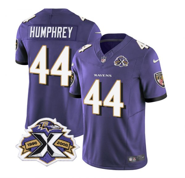 Men Baltimore Ravens #44 Marlon Humphrey Purple 2023 F.U.S.E With Patch Throwback Vapor Limited Jersey