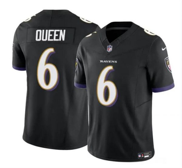 Men Baltimore Ravens #6 Patrick Queen Black 2023 F.U.S.E. Vapor Limited Football Jersey