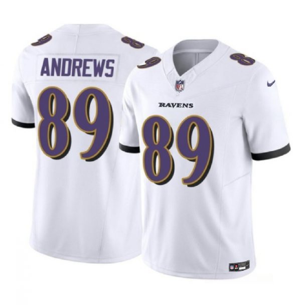 Men Baltimore Ravens #89 Mark Andrews White 2023 F.U.S.E Vapor Limited Jersey