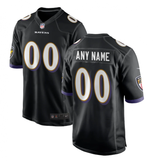 Baltimore Ravens ACTIVE PLAYER Custom Black Game Jersey