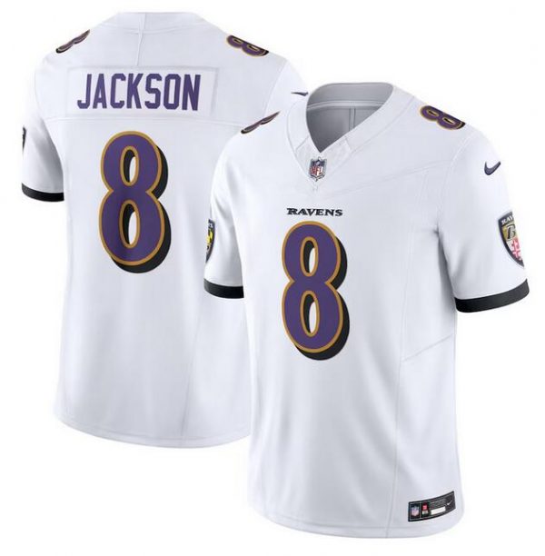 Baltimore Ravens ACTIVE PLAYER Custom White 2023 F.U.S.E Vapor Football Jersey