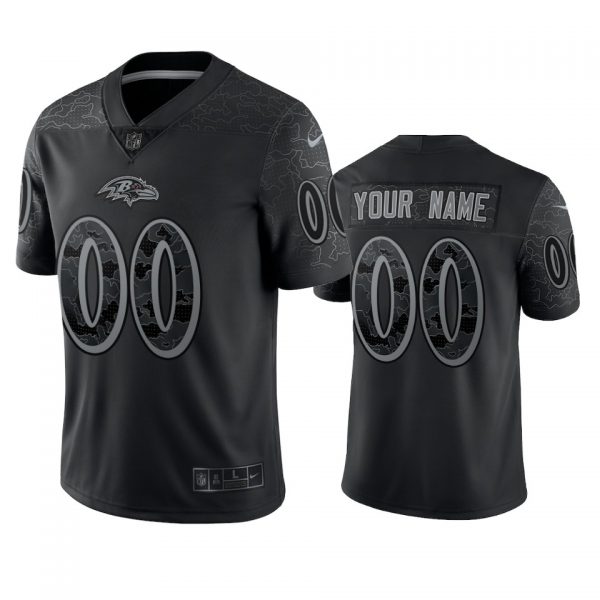 Baltimore Ravens Active Player Custom Black Reflective Limited Stitched Football Jersey