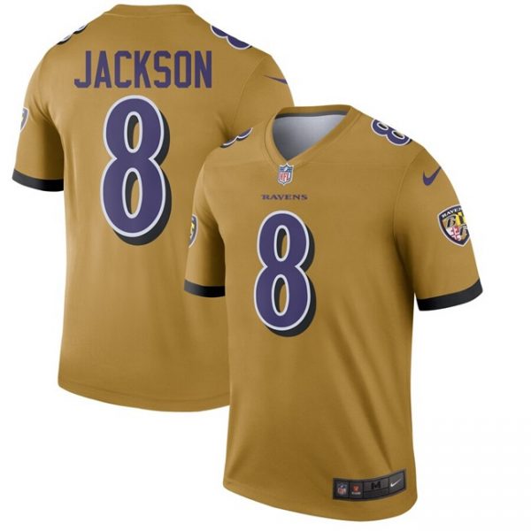 Baltimore Ravens Active Player Custom Gold Inverted Legend Football Jersey