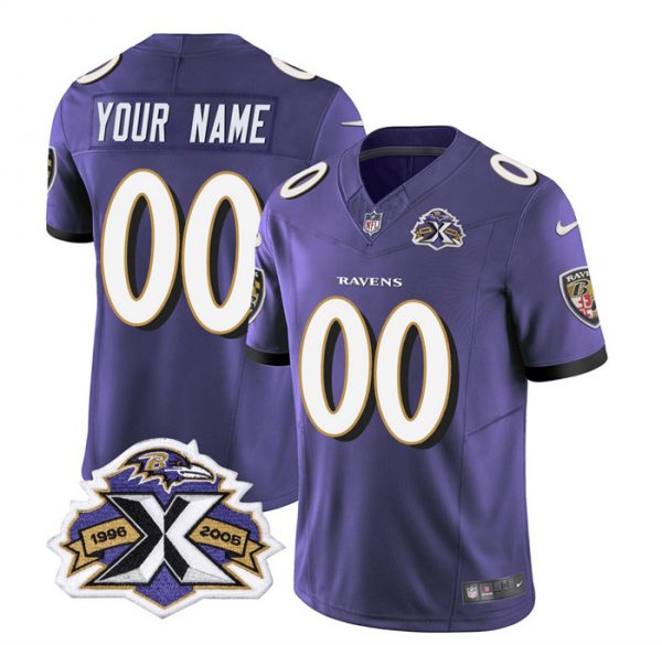 Baltimore Ravens Active Player Custom Purple 2023 F.U.S.E With Patch Throwback Vapor Limited Jersey
