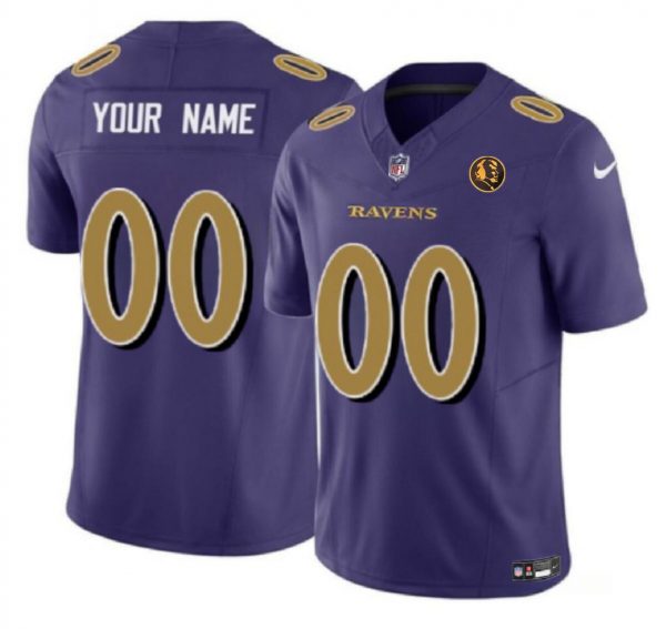 Baltimore Ravens Active Player Custom Purple 2023 F.U.S.E. With John Madden Patch Color Rush Limited Football Jersey