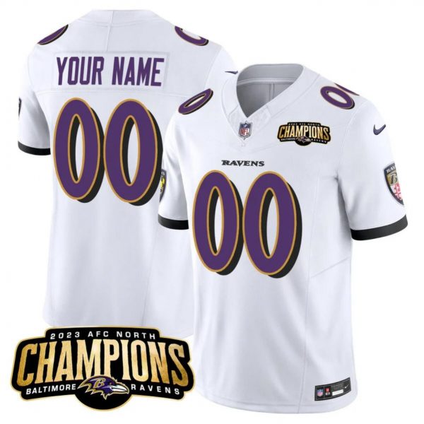 Baltimore Ravens Active Player Custom White 2023 F.U.S.E. AFC North Champions Vapor Limited Football Jersey