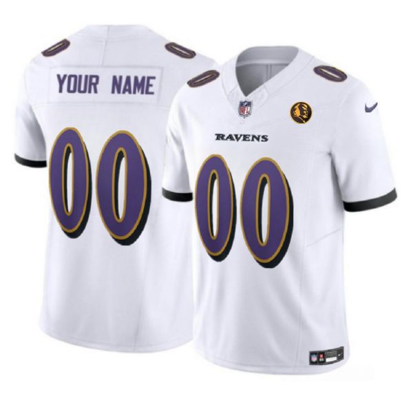 Baltimore Ravens Active Player Custom White 2023 F.U.S.E. With John Madden Patch Vapor Limited Football Jersey