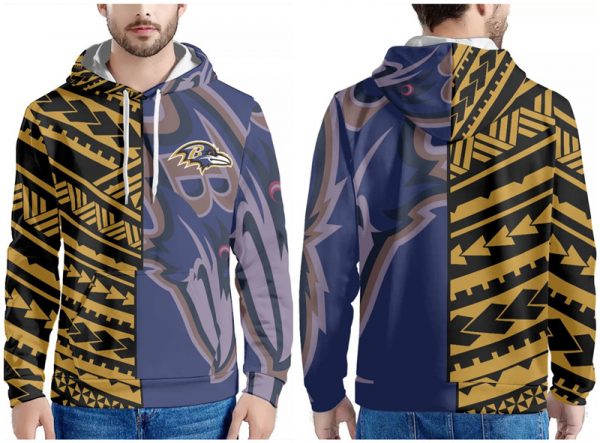 Men Baltimore Ravens Purple/Black/Gold Pullover Hoodie