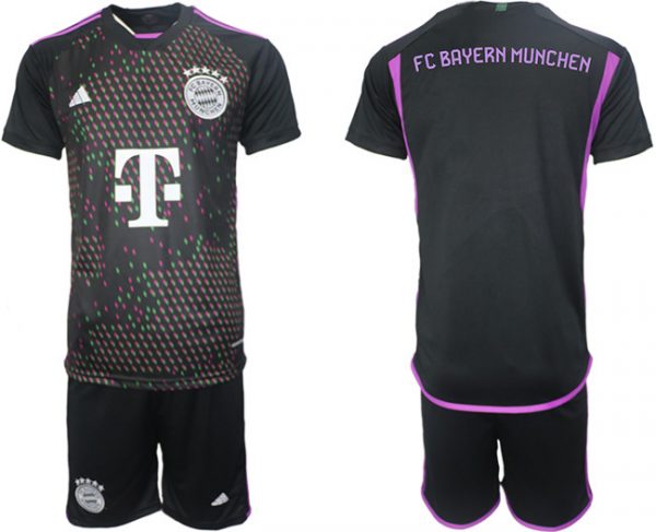 Bayern Munich Custom 2023/24 Black Home Soccer Jersey Suit