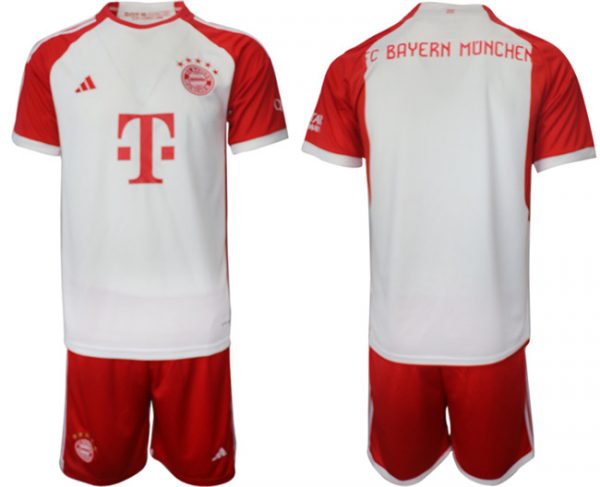 Bayern Munich Custom 2023/24 White/Red Home Soccer Jersey Suit