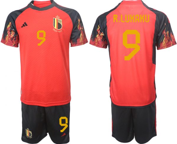 Men Belgium #9 R.Lukaku Red 2022 FIFA World Cup Home Soccer Jersey Suit