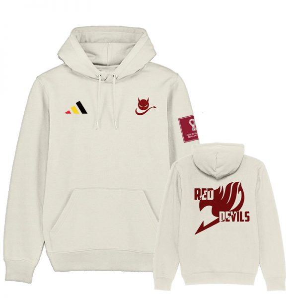 Men Belgium FIFA World Cup Soccer Hoodie White