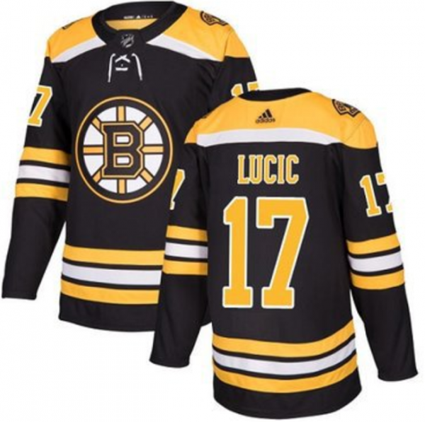 Men Boston Bruins #17 Milan Lucic Black Stitched Jersey