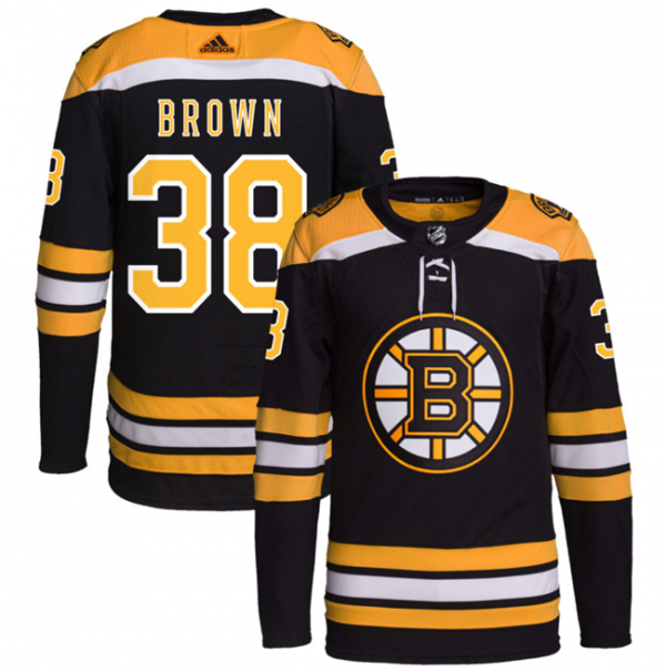 Men Boston Bruins #38 Patrick Brown Black Stitched Jersey