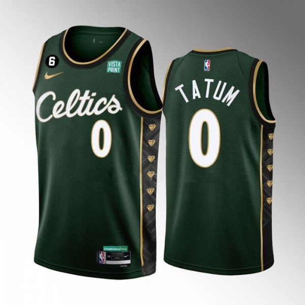 Men Boston Celtics #0 Jayson Tatum Green 2022-23 City Edition Stitched Basketball Jersey